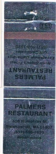 Matchbook Cover Palmers Restaurant Swampscott Massachusetts