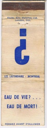 Matchbook Cover ? Cercle Lacordaire & Ste Jeanne d'Arc Montreal Quebec