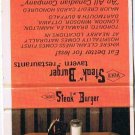 Winco Matchbook Cover Steak N Burger Restaurants Dessert Eddy Match Toronto