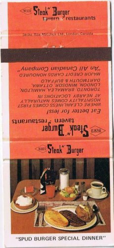 Winco Matchbook Cover Steak N Burger Restaurants Dessert Eddy Match Toronto
