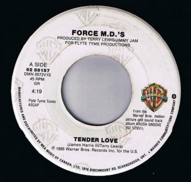 Force M. D.'s Tender Love 45 rpm Tender Love Instrumental Canadian Pressing