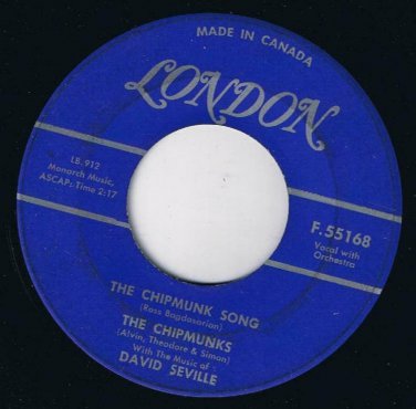Chipmunks David Seville Chipmunk Song 45 rpm Almost Good Canadian Pressing