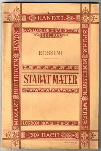 Rossini Stabat Mater Book Sheet Music Novello's Original Octavio Edition UK
