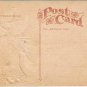 Holiday Postcard Embossed Easter Chickens Eggs Wheelbarrow