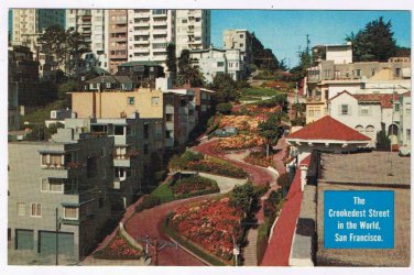 California Postcard San Francisco Lombard Crookedest Street In The World