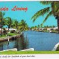 Florida Postcard Lighthouse Point Cocoanut Palms Boatdock