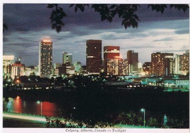 Alberta Postcard Calgary At Twilight