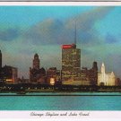 Illinois Postcard Chicago Skyline & Lake Front At Night