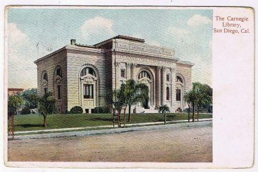 California Postcard San Diego The Carnegie Library