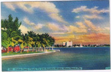 Postcard Cotton Candy Clouds Vie With Sapphire Waters Miami Beach Florida