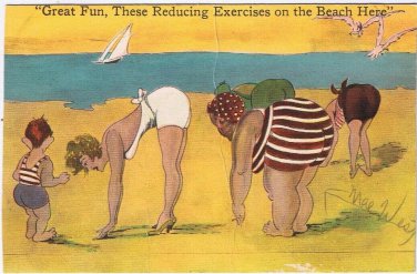 Postcard Great Fun These Reducing Exercises On The Beach Here