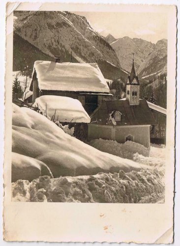 Germany Postcard RPPC Mountain Village Under Snow