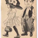 Samson Brothers Postcard Big Eyed Boy Girl Me Likea Da Glad Rags Made In USA