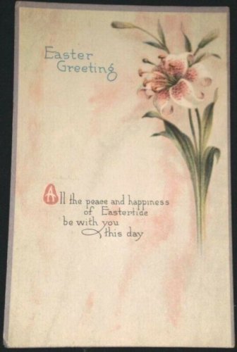 VINTAGE Easter Lily Postcard Slogan Cancel