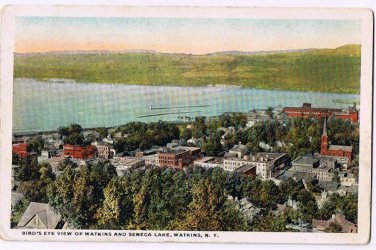 Watkins Glen New York Postcard Watkins Seneca Lake Curteich A-79396 1919