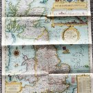 Shakespeare's Britain Wall Map National Geographic 1964