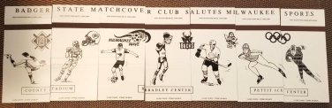 Matchbook Cover Badger State Matchcover Club Salutes Milwaukee Sports Lot of 7