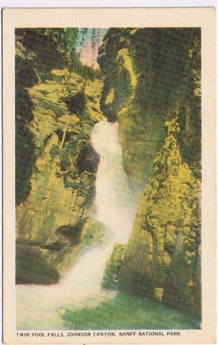 Postcard Twin Pool Falls Johnson Canyon Banff National Park Byron Harmon Alberta