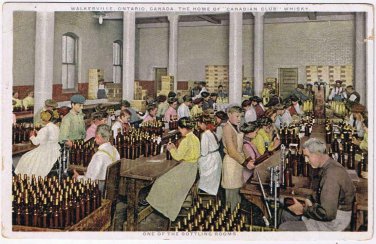 Ontario Postcard Walkerville  Bottling Room Hiram Walker & Sons