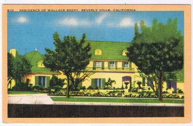 Celebrity Postcard Wallace Beery Home Beverly Hills California Longshaw