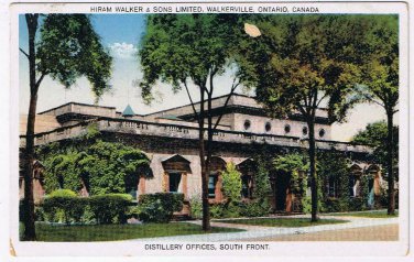 Ontario Postcard Walkerville Distillery Offices South Front Hiram Walker & Sons