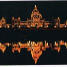 British Columbia Postcard Victoria Parliament Buildings At Night