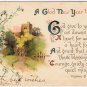 Postcard Glad New Year Castle Flowers