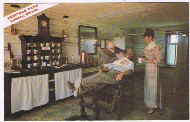 Alberta Postcard Calgary Heritage Park Barbershop
