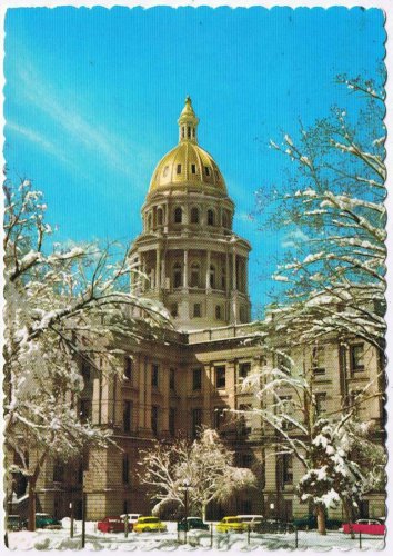 Colorado Postcard Denver Colorado State Capitol In Winter