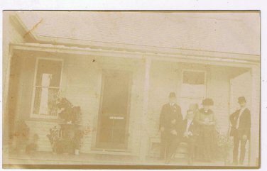 People Postcard RPPC Family On Front Porch