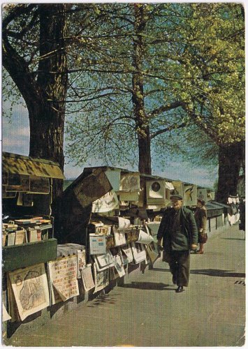 France Postcard Paris Bookstores Along The Seine