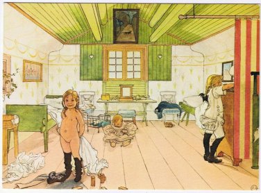 Postcard Mammas Och Smaflickornas Rum Mom And Little Girls' Room Carl Larsson