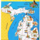 Michigan Postcard Pictoral State Map A