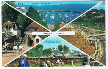 Postcard Torquay Devon Cockington Torre Abbey Gardens United Kingdom Multi View