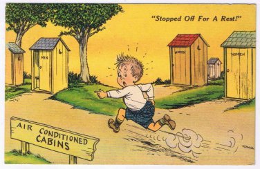 Comic Postcard Outhouses Stopped Off For A Rest Canada
