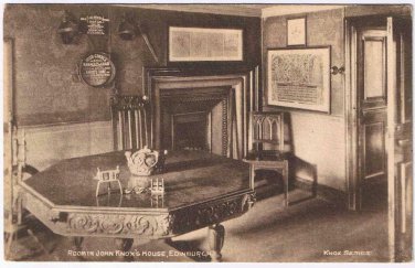 United Kingdom UK Postcard Edinburgh John Knox House Room