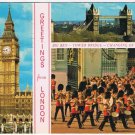 Postcard Greetings From London Big Ben London Bridge Changing Of Guard