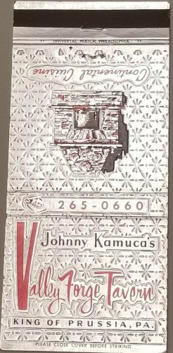 Matchbook Cover Johnny KLamuca's Valley Forge Tavern King Of Prussia PA