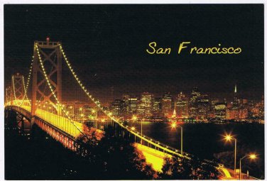 California Postcard San Francisco Twilight At Bay Bridge