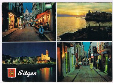 Spain Postcard Costa Dorada Sitges Multi View
