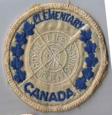 Royal Life Saving Society Patch Elementary Canada - 3" Diameter Vintage