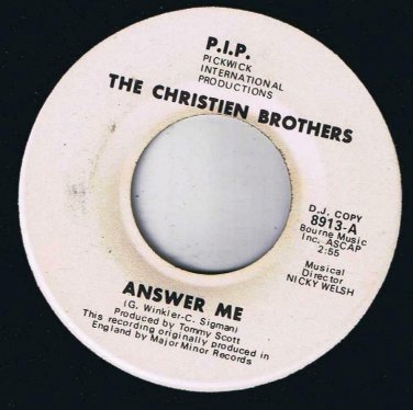 The Christian Brothers Answer Me 45 rpm I Reached For You