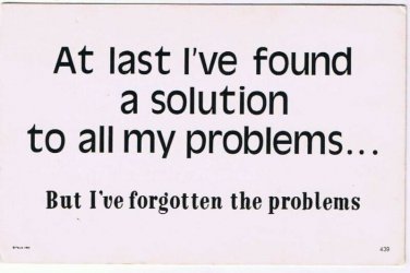 Comic Funny Postcard Solution My Problems No 439 1975 Universal Crafts Toronto