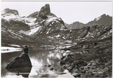 Postcard RPPC Vengedalen Romsdal Trolltindene Norway