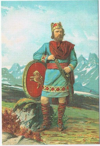Postcard Norway King Puppy On Shield