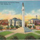 Postcard Lee Circle Library & Shriners Temple New Orleans Louisiana