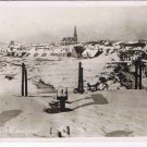 Holland Netherlands Postcard RPPC Happy New Year Snow Scene Church Town