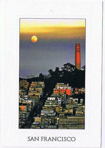 California Postcard San Francisco Coit Tower Twilight