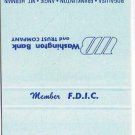 Matchbook Cover Washington Bank & Trust Louisiana Savings