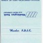 Matchbook Cover Washington Bank & Trust Louisiana Savings